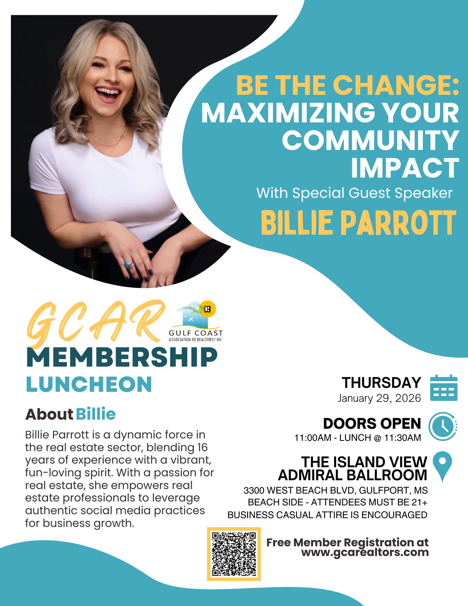 White and Green Modern Innovation and Business Conference Flyer